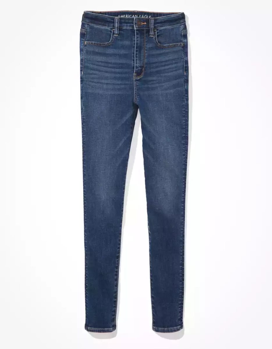 Jean American Eagle AE Ne(x)t Level Highest Taille Jegging Bleu Femme | HDR-60302840